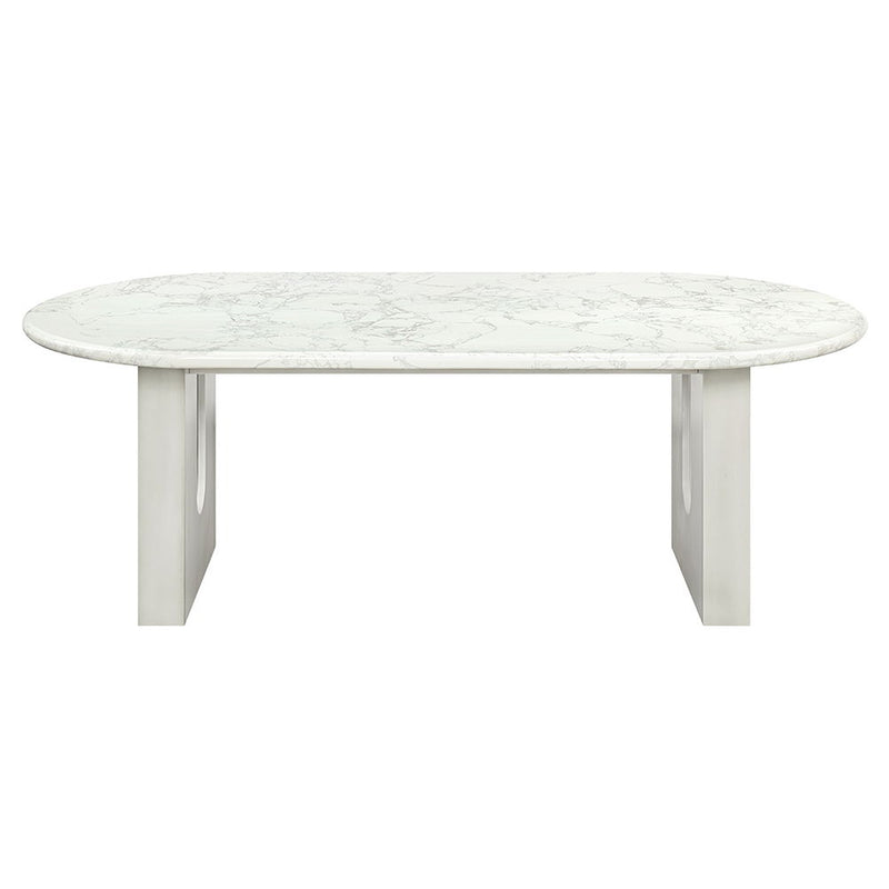 Zayn - Dining Table - White Natrual Marble Top & White - R&R Furniture Gallery (Fountain Valley, CA)