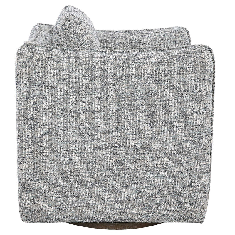 Uttermost Corben swivel chair featuring a modern design with upholstered seat and backrest, and a swivel base.