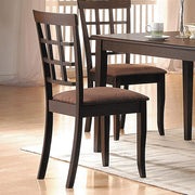 Cardiff - 18" Side Chair (Set of 2) - Dark Brown Microfiber & Espresso - R&R Furniture Gallery (Fountain Valley, CA)