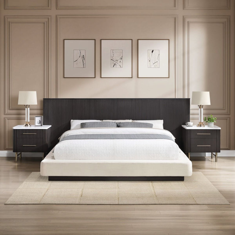 Clayten - Queen Bed - Beige / Espresso - R&R Furniture Gallery (Fountain Valley, CA)