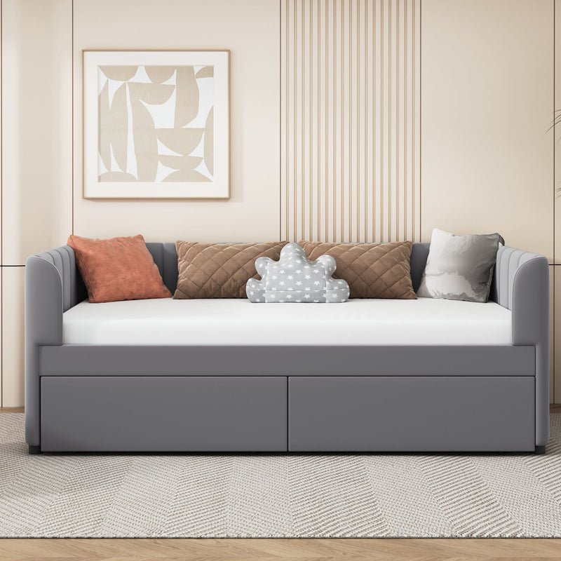 Upholstered Daybed With Ergonomic Design Backrest - R&R Furniture Gallery (Fountain Valley, CA)