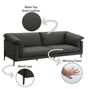 Tadi - Sofa - Black Top Grain Leather - R&R Furniture Gallery (Fountain Valley, CA)