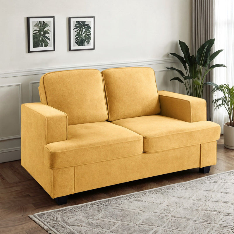 Modern Loveseat, Comfortable 2 Seater Couch With Deep Seating, Loose Back Cushions, Wide Arms - R&R Furniture Gallery (Fountain Valley, CA)