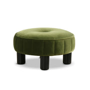 Riley - Round Footstool Ottoman - Olive Green - R&R Furniture Gallery (Fountain Valley, CA)