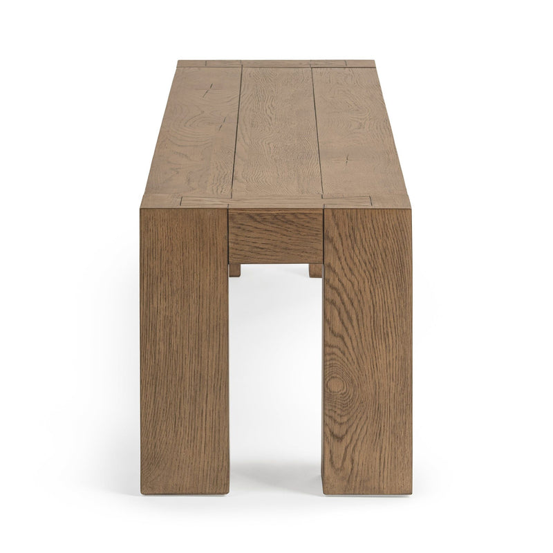 Classic Home Bristol dining bench with wooden seat and sturdy metal legs, perfect for kitchen or dining room seating.