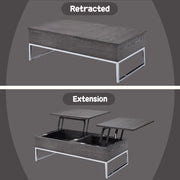 Iban - Coffee Table With Lift Top - Gray Oak & Chrome - R&R Furniture Gallery (Fountain Valley, CA)