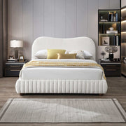 Norme - Queen Size Upholstered Low Profile Platform Bed - Cream - R&R Furniture Gallery (Fountain Valley, CA)