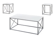 Table Set, Coffee, End, Side, Accent, Living Room, Contemporary, Modern (Set of 3) - White - R&R Furniture Gallery (Fountain Valley, CA)