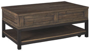 Johurst - LIFT TOP COCKTAIL TABLE - Grayish Brown - R&R Furniture Gallery (Fountain Valley, CA)