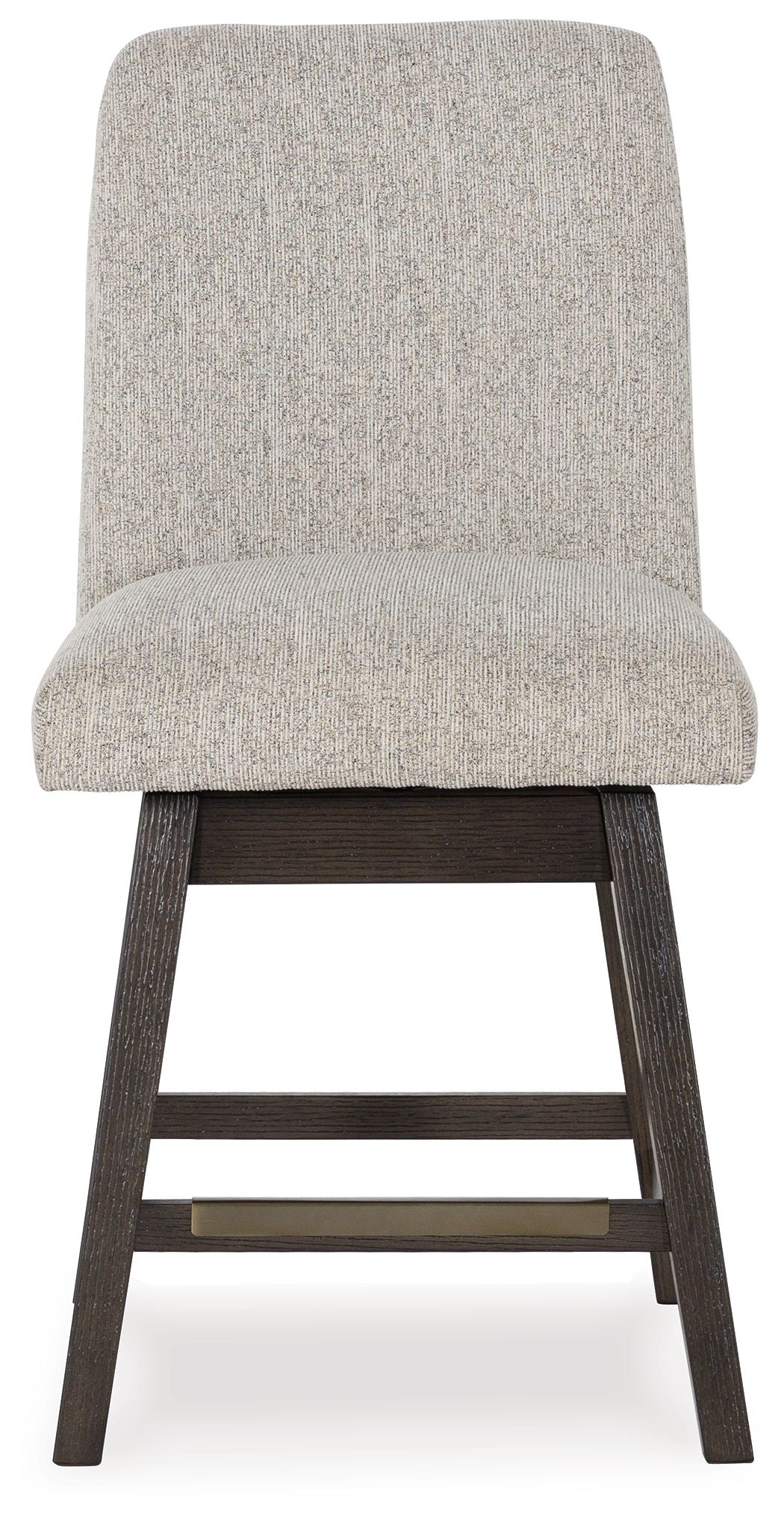Burkhaus - Upholstered Swivel Barstool (Set of 2) - Beige / Dark Brown - R&R Furniture Gallery (Fountain Valley, CA)