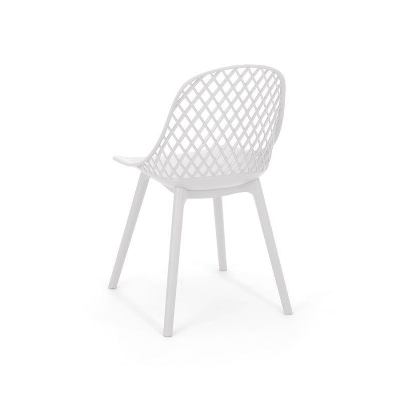 Pair of Noble House Lily Chairs set, modern dining chairs with wooden legs and upholstered seats, shown in a contemporary setting.
