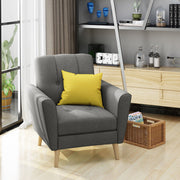 Fabric Channel Stitch Club Chair With Tufted Back - Gray - R&R Furniture Gallery (Fountain Valley, CA)
