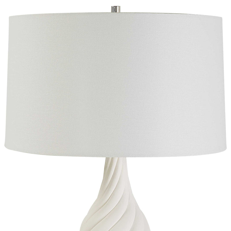 Twisted Swirl - Table Lamp - White