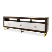 Belmont Place - Media Cabinet - White / Dark Brown - R&R Furniture Gallery (Fountain Valley, CA)