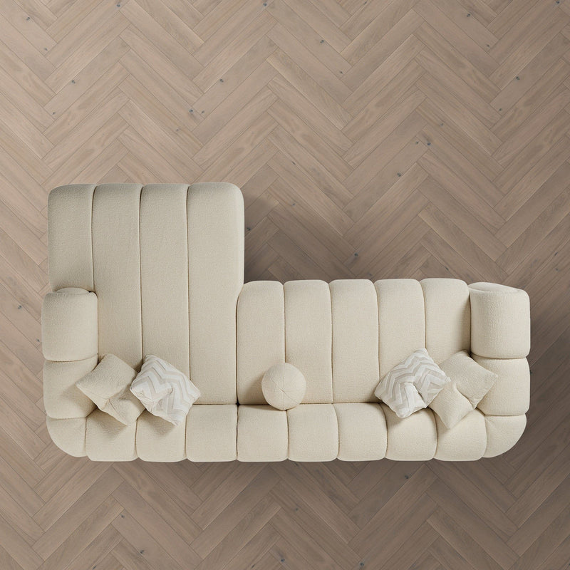 Beatrice - Modern Tufted Right Sectional Sofa - Ivory - R&R Furniture Gallery (Fountain Valley, CA)