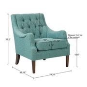 Qwen - Button Tufted Accent Chair With - Teal - R&R Furniture Gallery (Fountain Valley, CA)