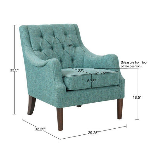 Qwen - Button Tufted Accent Chair With - Teal - R&R Furniture Gallery (Fountain Valley, CA)