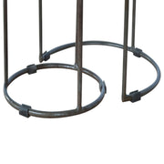 Round Stool Table With Iron Base (Set of 2) - Brown / Black - R&R Furniture Gallery (Fountain Valley, CA)