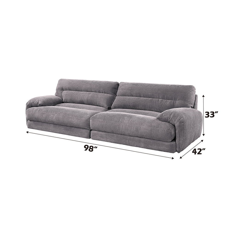 Cadenza - Loveseat - Gray Corduroy - R&R Furniture Gallery (Fountain Valley, CA)