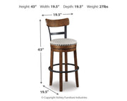 Valebeck - Tall Upholstered Swivel Barstool - R&R Furniture Gallery (Fountain Valley, CA)