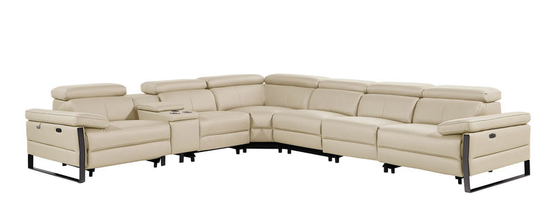 1246 - 7-Piece L-Shaped Modular Power Reclining Sectional With 3 Power Recliners And Power Headrests