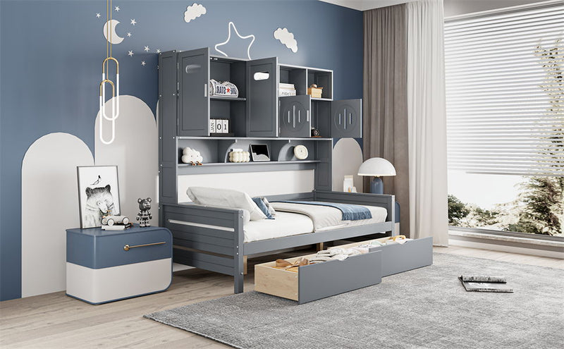 Daybed With All-In-One Cabinet And Shelf - R&R Furniture Gallery (Fountain Valley, CA)
