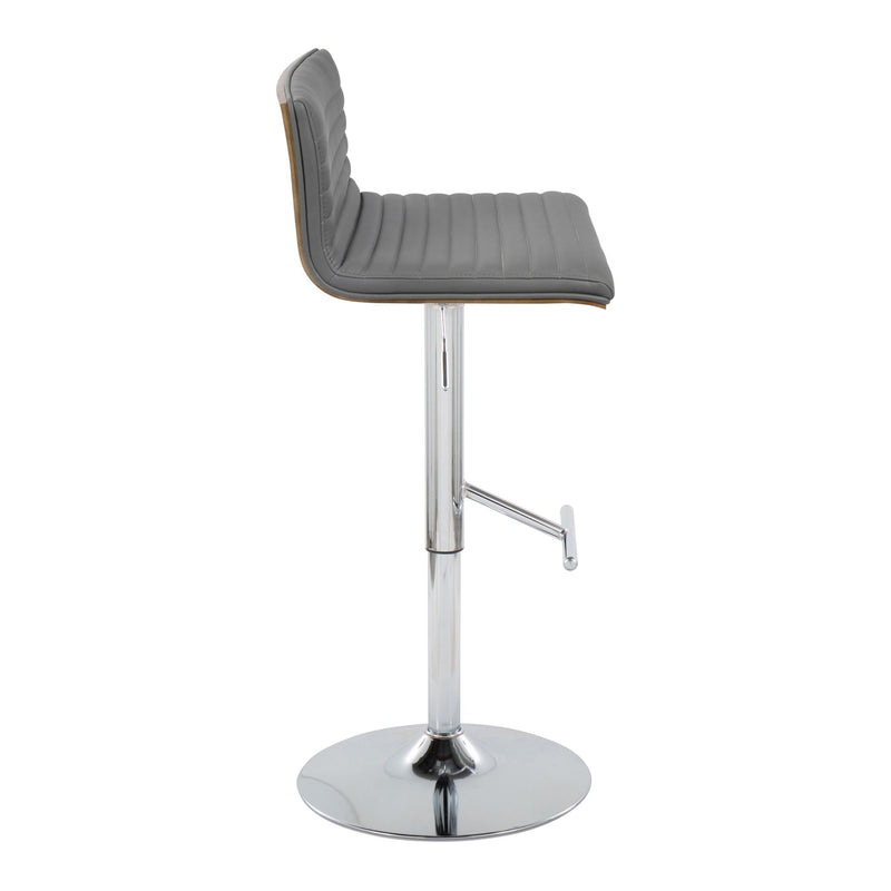 Lumi Source Mason contemporary adjustable barstool set with swivel seats, straight T footrest, black finish, modern design, set of 2