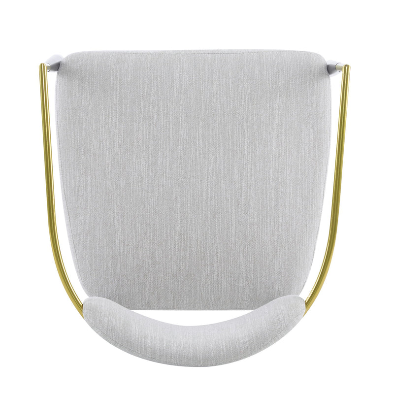 Mid Century Modern Upholstered Accent Armchair With Tapered Legs - Beige / Black / Gold - R&R Furniture Gallery (Fountain Valley, CA)