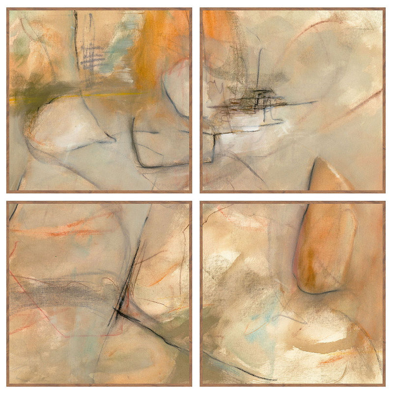 Ochre I - 48" x 48" Painting By Buddy Whitlock (Set of 4) - Walnut - R&R Furniture Gallery (Fountain Valley, CA)
