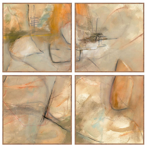 Ochre I - 48" x 48" Painting By Buddy Whitlock (Set of 4) - Walnut - R&R Furniture Gallery (Fountain Valley, CA)
