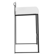 Lumi Source Fuji contemporary stackable counter stool set with sleek modern design and wooden legs, ideal for kitchen or bar area.