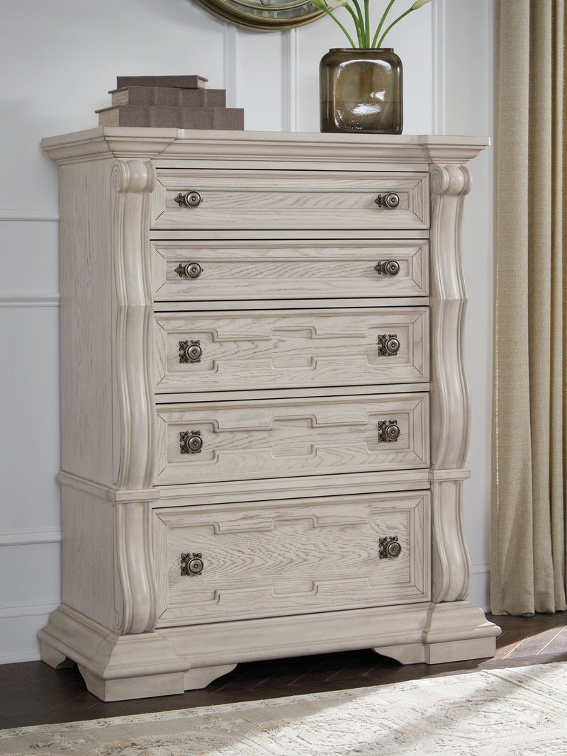 Bruchandi - Five Drawer Chest - Antique White - R&R Furniture Gallery (Fountain Valley, CA)