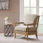 Arm Chair With Open Back Spindle Design, Padded Armrests - R&R Furniture Gallery (Fountain Valley, CA)