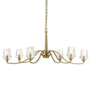 Uttermost Barcelona 6-light brass chandelier with gold finish, featuring elegant brass arms and modern chandelier design.