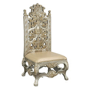 Danae - Side Chair (Set of 2) - Synthetic Leather , Champagne & Gold - R&R Furniture Gallery (Fountain Valley, CA)