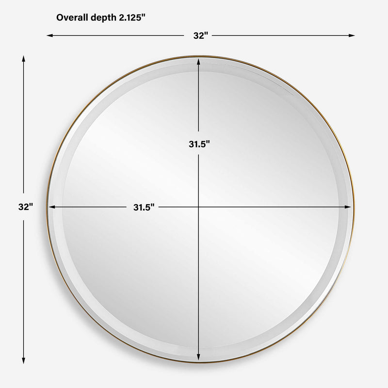Crofton - Lighted Brass Round Mirror