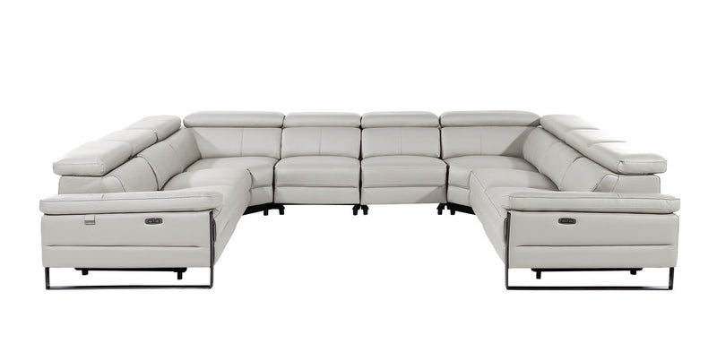 1246 - 8-Piece U-Shaped Modular Power Reclining Sectional With 4 Power Recliners And Power Headrests