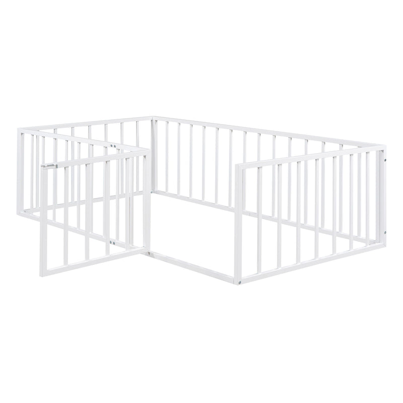 Metal Floor Bed Frame With Fence And Door - R&R Furniture Gallery (Fountain Valley, CA)