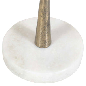 Accent Table - Brass Antique / White
