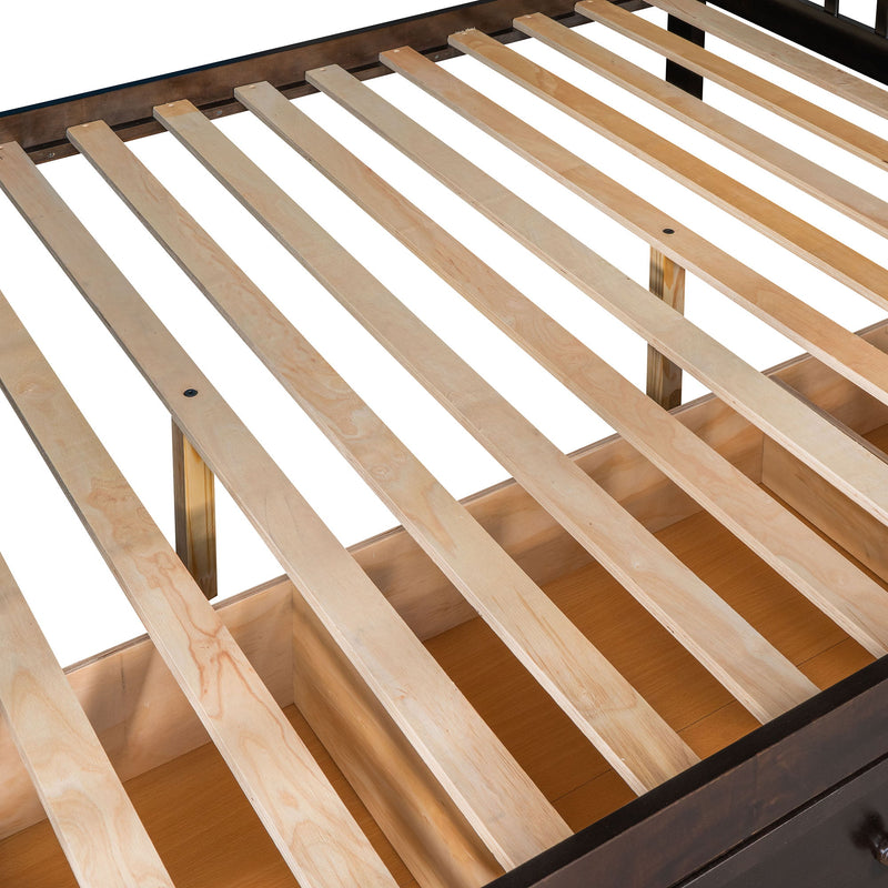 Solid L Shaped Bunk Bed With 3 Drawers, Ladder And Staircase - R&R Furniture Gallery (Fountain Valley, CA)