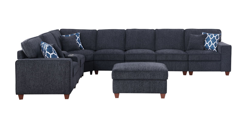 Lily - Sectional Sofa With Ottoman - Black - R&R Furniture Gallery (Fountain Valley, CA)