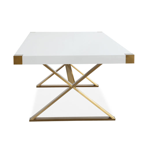 Adeline - Lacquer Dining Table - White - R&R Furniture Gallery (Fountain Valley, CA)