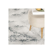 Geometrix - 5'3" X 7'3" Area Rug / Geometric 3D Effect - Ivory / Gray - R&R Furniture Gallery (Fountain Valley, CA)