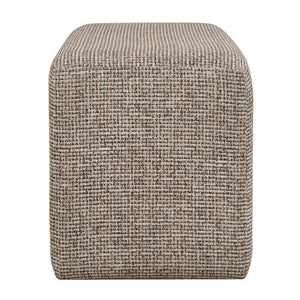 Kelce - Woven Checkered Ottoman - Brown