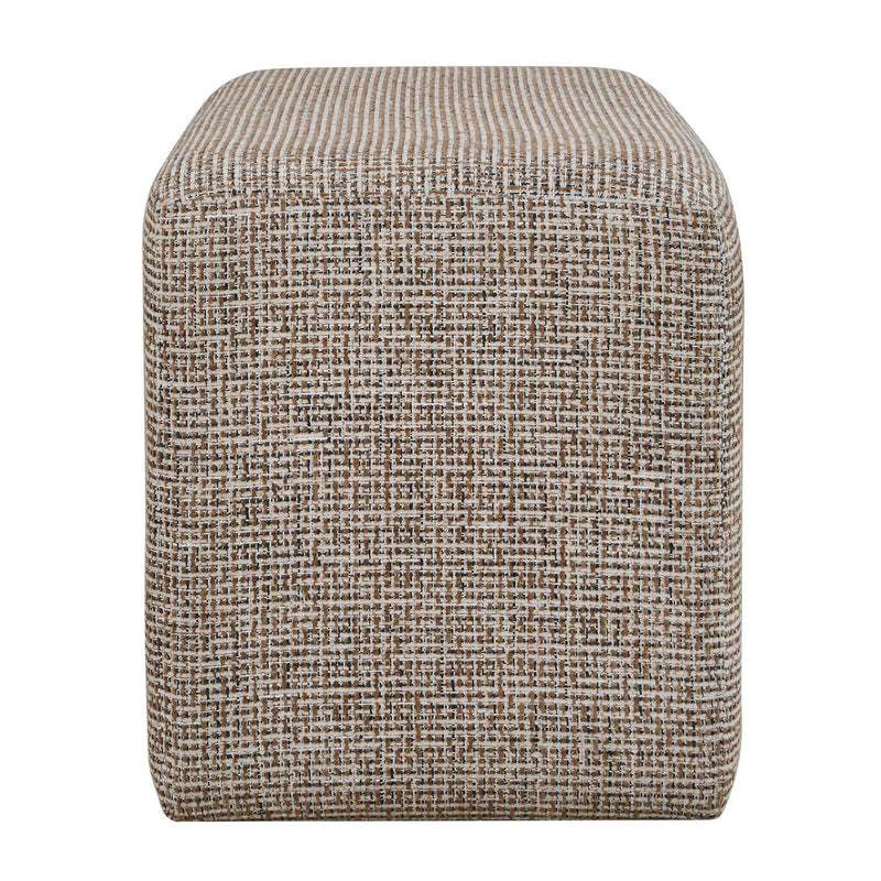 Kelce - Woven Checkered Ottoman - Brown