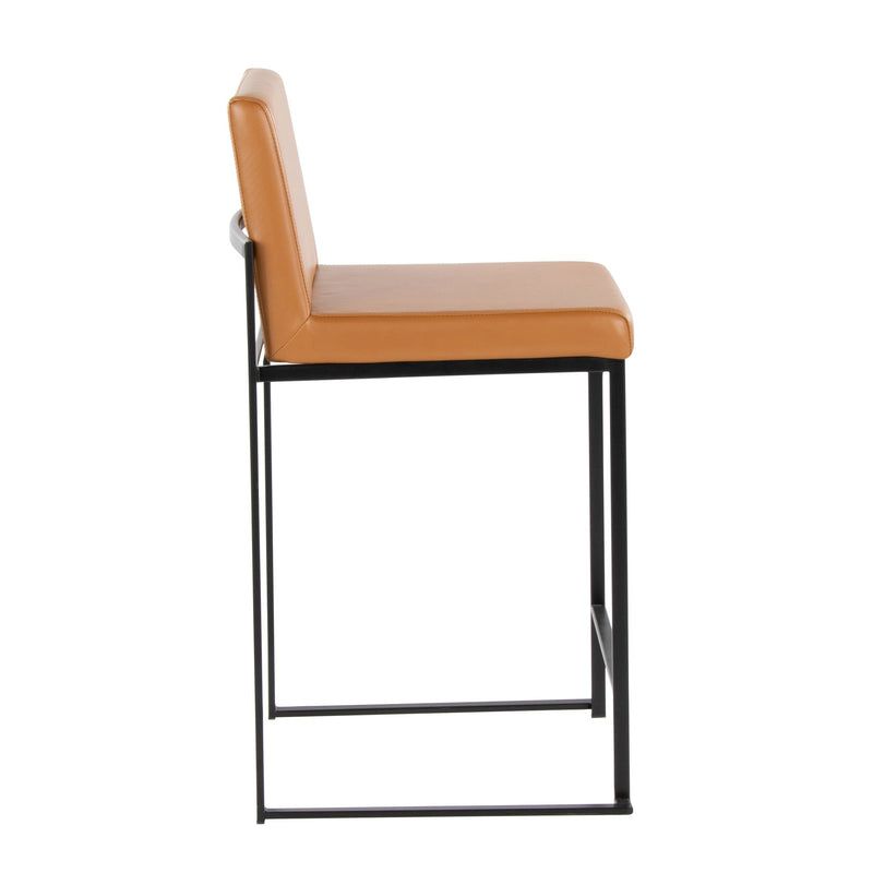 Lumi Source Fuji contemporary high back barstool with elegant design, featuring a sleek wooden finish and modern style.