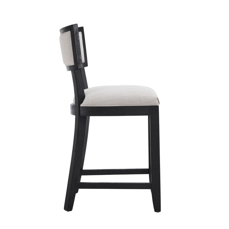 Upholstered Counter Height Bar Stools With Comfy Back (Set of 2)