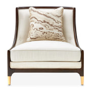 Belmont Place - Accent Chair - Cream / Espresso - R&R Furniture Gallery (Fountain Valley, CA)