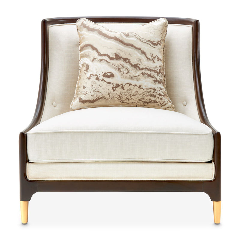 Belmont Place - Accent Chair - Cream / Espresso - R&R Furniture Gallery (Fountain Valley, CA)