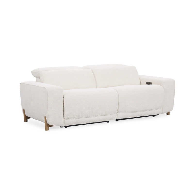 Darrow - Upholstered Power Recliner Sofa - Ivory - R&R Furniture Gallery (Fountain Valley, CA)